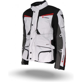 Dainese Sandstorm GoreTex Glacier Gray Black Red Textile Motorcycle Jacket 50