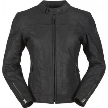 Furygan Kristen Vented Black Leather Motorcycle Jacket M