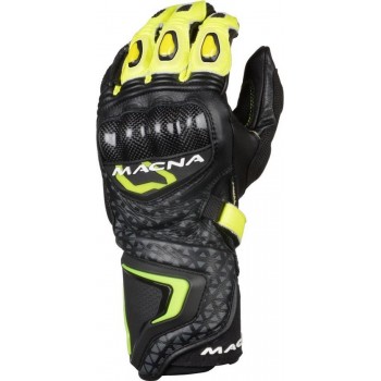 Macna Track R Black Grey Neon Yellow Motorcycle Gloves  M