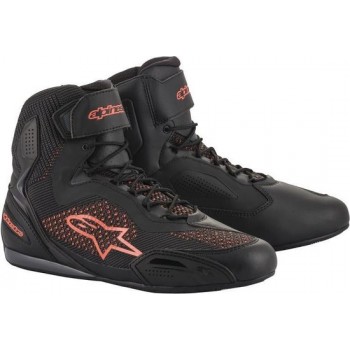 Alpinestars Faster-3 Rideknit Black Red Fluo Motorcycle Shoes 11