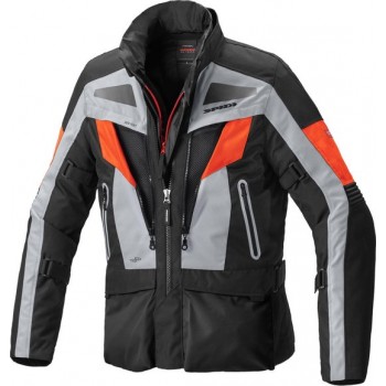 Spidi Voyager Evo H2Out Black Grey Fluo Red Textile Motorcycle Jacket L