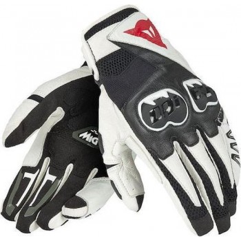 Dainese Mig C2 Unisex Black White Black Motorcycle Gloves XS