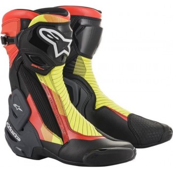 Alpinestars SMX Plus V2 Black Red Fluo Yellow Fluo Gray Motorcycle Boots 44