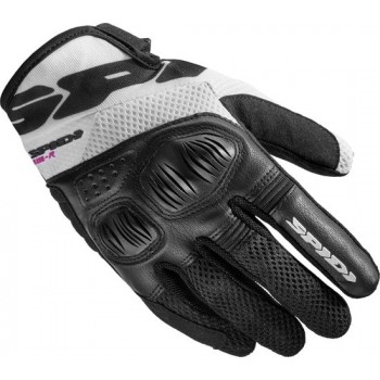 Spidi Flash-R Evo Lady Black White Motorcycle Gloves XL