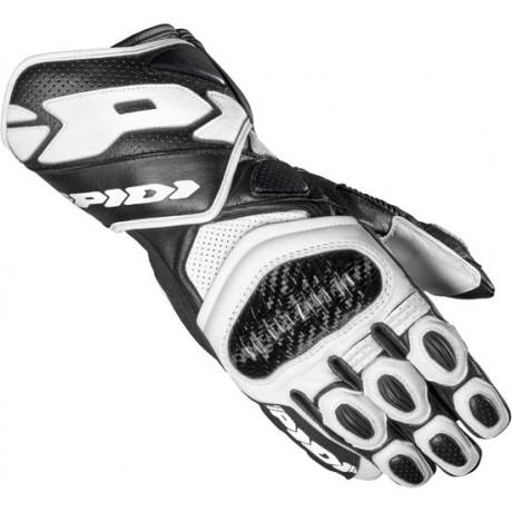Spidi Carbo 7 Black White Motorcycle Gloves XL