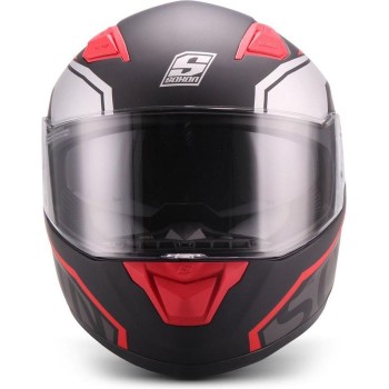 SOXON ST-1000 integraal helm, motorhelm, scooterhelm ECE keurmerk, Rood, M hoofdomtrek 57-58cm