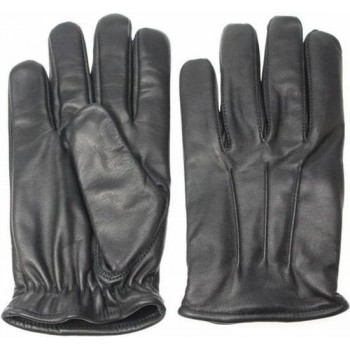 Classic fleece lined leren handschoenen zwart | maat XL