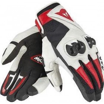 Dainese Mig C2 Unisex Black White Lava Red Motorcycle Gloves M