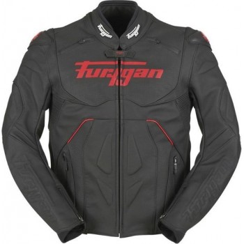 Furygan Raptor Evo Black Red Leather Motorcycle Jacket XL