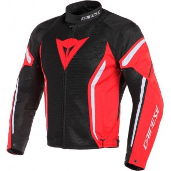 Dainese Air Crono 2 Black Red White Textile Motorcycle Jacket 50