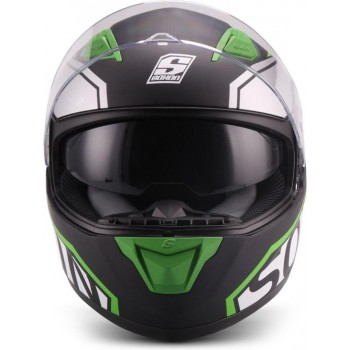 SOXON ST-1000 RACE integraal helm, motorhelm, scooterhelm ECE keurmerk, Groen, S hoofdomtrek 55-56cm