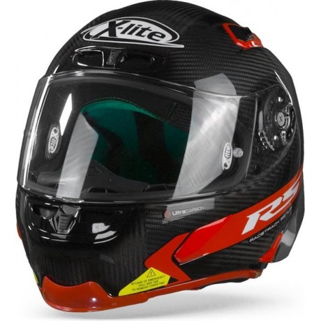 X-Lite X-803 RS Ultra Carbon Hot Lap 13 Carbon Black Red Full Face Helmet XL