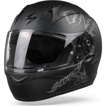 Scorpion EXO-390 Oneway Matt Black Silver Full Face Helmet XL
