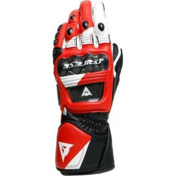 Dainese Druid 3 Black White Lava Red Motorcycle Gloves 2XL