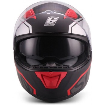 SOXON ST-1000 integraal helm, motorhelm, scooterhelm ECE keurmerk, Rood, XS hoofdomtrek 53-54cm