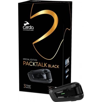 Cardo Packtalk Bold Black Edition Single Pack Bluetooth Communication System