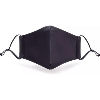 Zwart mondkapje verstelbaar (1-pack) wasbaar - elastische face mask