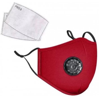 Professionele Duurzame en Herbruikbaar Mondkapje met 5 Filters - Wasbare Mondkapje - Gezichts masker - Mondmasker - Rood