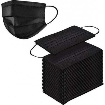 100 stuks - Wegwerp 3-laags gezichtsmaskers, hoge filtreerbaarheid, geschikt voor de gevoelige huid (zwart)