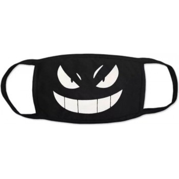 Mondkapje - Mondmasker Emoticon Zwart Zeer Goede Kwaliteit Elastisch Wasbaar Zachte Stof