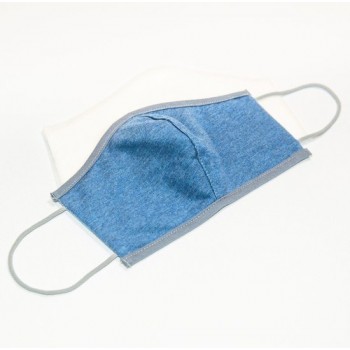 Mondkapje + 10 filters - blauw (gezichtsvorm) - hoge kwaliteit - herbruikbaar en wasbaar katoenen mondmasker met elastiek