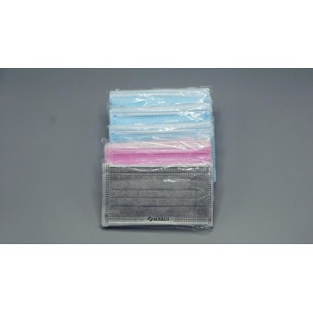 LEHACO mondkapje 4 LAAGS| OV mondmasker | wegwerp | niet medisch | 50 stuks. Blauw/Roze/ zwart mix Color