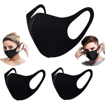 Herbruikbare zwarte mondkapjes - set van 10 - Wasbaar - Comfortabel - Bulk