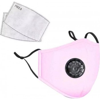 Mondkapje zacht roze met filter - Mama's Mondkapjes