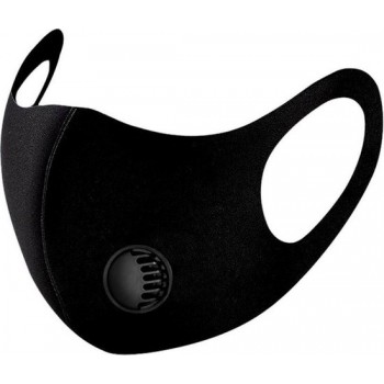 Zwart wasbaar mondkapje / mondmasker met filter (herbruikbaar)
