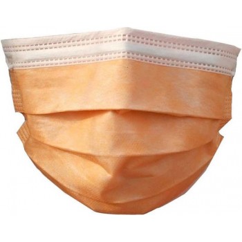 50 Wegwerp Mondkapjes mondmaskers Oranje 3 laags met elastiek