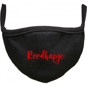 Roodkapje Rustaagh mondkapje - gezichtsmasker - wasbaar - niet medisch - zwart - tekst - bedrukt