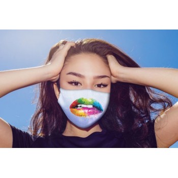 BEE SEEN | Rainbow Lips | mondkapjes | mondmaskers | wasbaar | niet medisch mondmasker | grappige mondkapjes | volwassenen