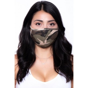 Premium kwaliteit katoen mondkapje - mondmasker - gezichtsmasker | herbruikbaar / Wasbaar | Camo groen - AWR