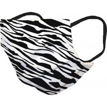 Mondkapje - mondmasker 100% katoen, dubbellaags, filter toepasbaar, trendy print Zebra