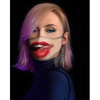 BEE SEEN | Red Likking Lips | mondkapjes | mondmaskers | wasbaar | niet medisch mondmasker | grappige mondkapjes | volwassenen