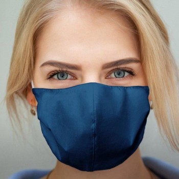 Stoffen mondkapje Donkerblauw - Large | Wasbaar | Optimale bescherming