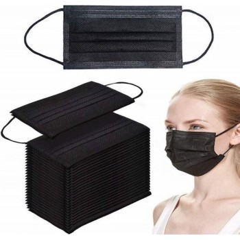Fohwa 60 stuks mondkapje mondmasker wegwerp - niet medisch - 3 Laags - zwart Nu met Magic Rings