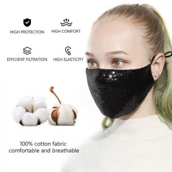 Trendy Mondkapje - Zwart|Herbruikbaar mondmasker|Wasbaar gezichtsmasker|Niet-medisch|Zacht elastiek|Volwassenen| Glitter