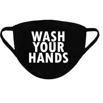 Wash your hands - One Size (Volwassenen) Mondkapje met tekst - Wasbaar - Niet-medisch - Zeer Comfortabel