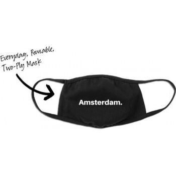 Amsterdam Mondkapje - One Size (Volwassenen) Mondkapje met tekst - Wasbaar - Niet-medisch - Zeer Comfortabel - 2 stuks