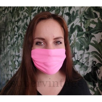 Supervintage Herbruikbare wasbare mondmasker mondkapje in neon pink met Oeko-Tex Standard 100 label