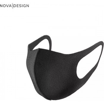 Mondkapje wasbaar - Zwart - Wasbaar mondkapje - Geschikt voor ov en openbare ruimtes -  Nova Design
