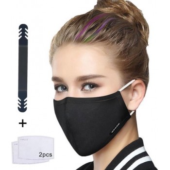 mondmasker / mondkapje herbruikbaar – zwart – 2 extra filters