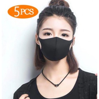 5 x Uitwasbaar 3D fashion face mask mondkapje  ZWART
