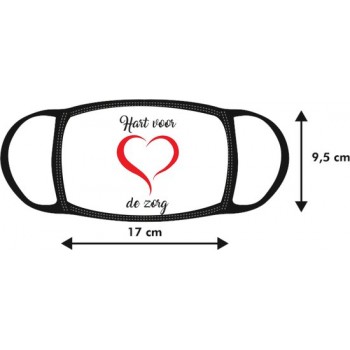 Mondmasker Hart voor de Zorg| design mondkapje print OV wasbaar