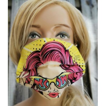 Limited Edition 2 laags katoenen mond-maskers mondkapjes 60C wasbaar Popart