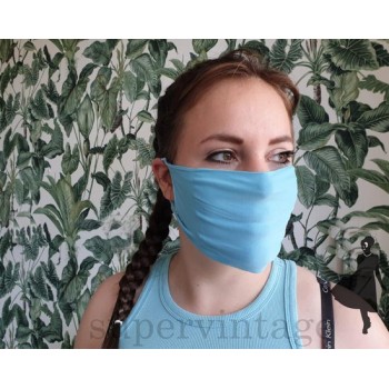 Supervintage Herbruikbare wasbare mondmasker mondkapje sky blue met Oeko-Tex Standard 100 label