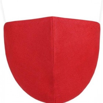 Modieuze mondkapje - mondmasker - comfortabel - wasbaar met verstelbaar koord - rood - linnen- verpakt met gebruiksaanwijzing