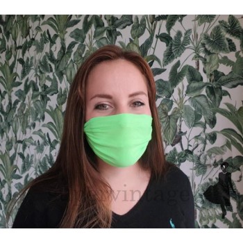 Supervintage Herbruikbare wasbare mondmasker mondkapje in neon groen met Oeko-Tex Standard 100 label