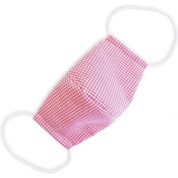 Mondkapje + 10 filters - roze geruit - kleuter -  hoge kwaliteit - herbruikbaar en wasbaar katoenen mondmasker met elastiek